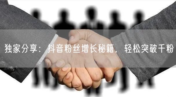 独家分享：抖音粉丝增长秘籍，轻松突破千粉