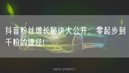 抖音粉丝增长秘诀大公开：零起步到千粉的捷径!