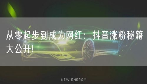 从零起步到成为网红:抖音涨粉秘籍大公开!