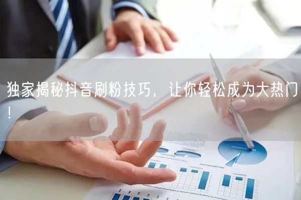 独家揭秘抖音刷粉技巧,让你轻松成为大热门!
